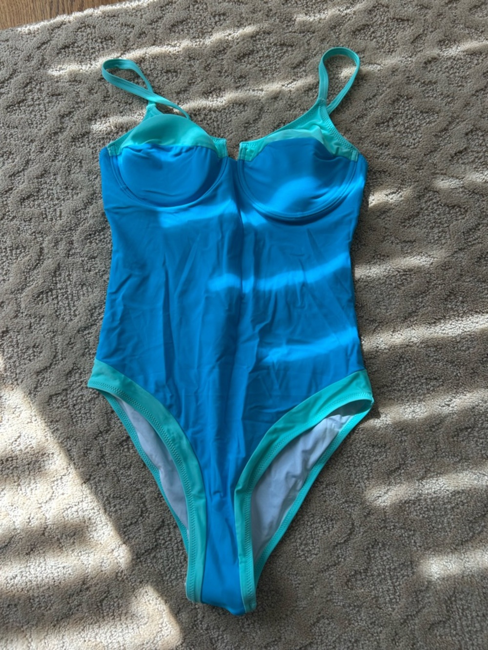 Women's Teal & Aqua One-Piece Swimsuit with Light Support